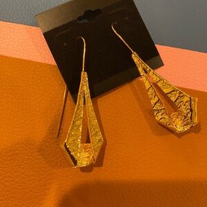Gold Geometric Drop Earrings